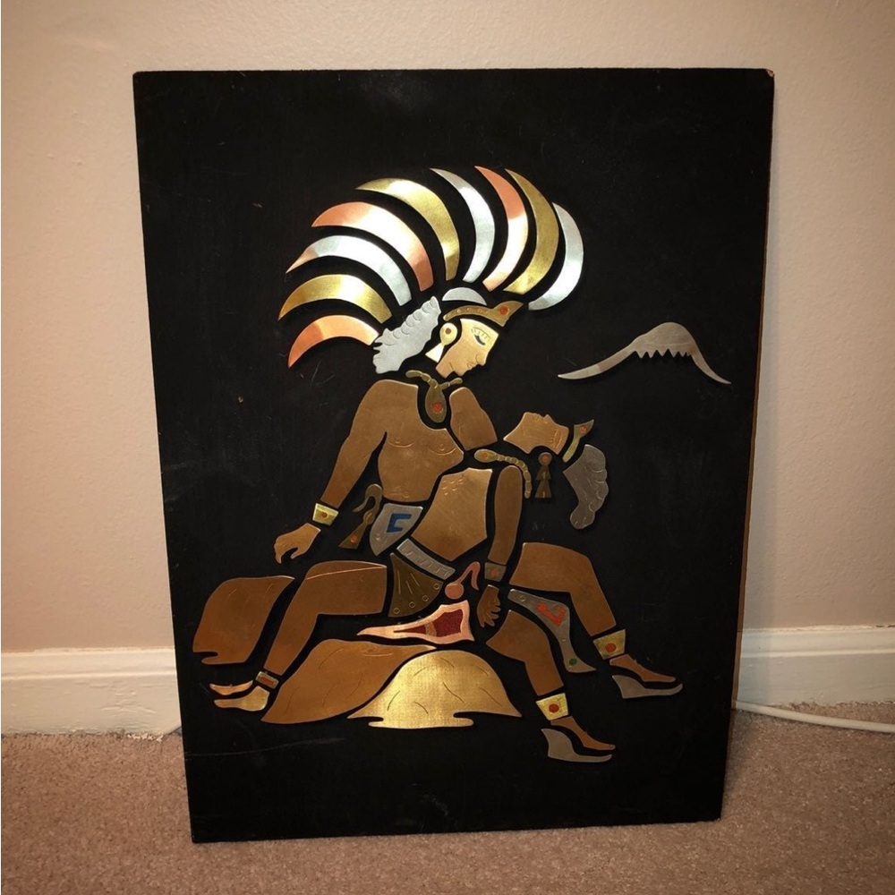 One Of A Kind Mixed Metal Native love scene wall art